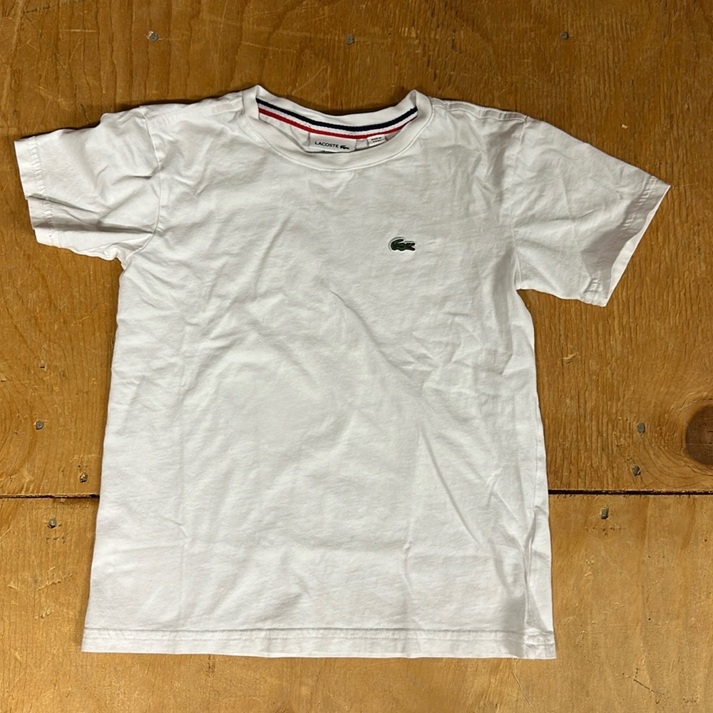 Lacoste white tee - size 8